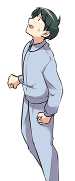 緑髪の男性