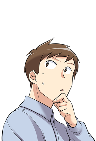 疑問に思う茶髪の男性