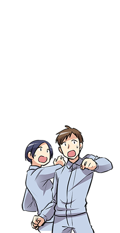 驚く2人の男性
