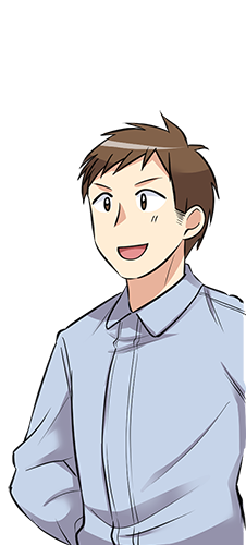 会話をする茶髪の男性